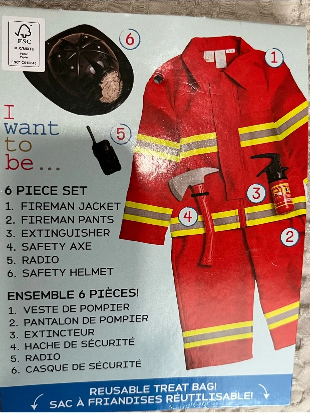 I WANT TO BE Little and Big Boys and Girls Fireman 2 Halloween Costume Size 3T